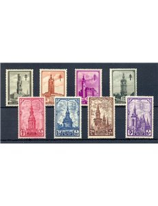 BELGIO 1939 Pro opere antitubercolari 8v MH*