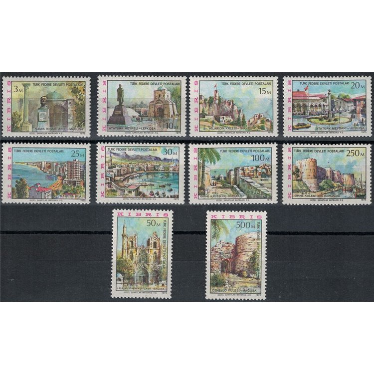 CIPRO TURCA 1975 Monumenti e vedute 10v MNH**