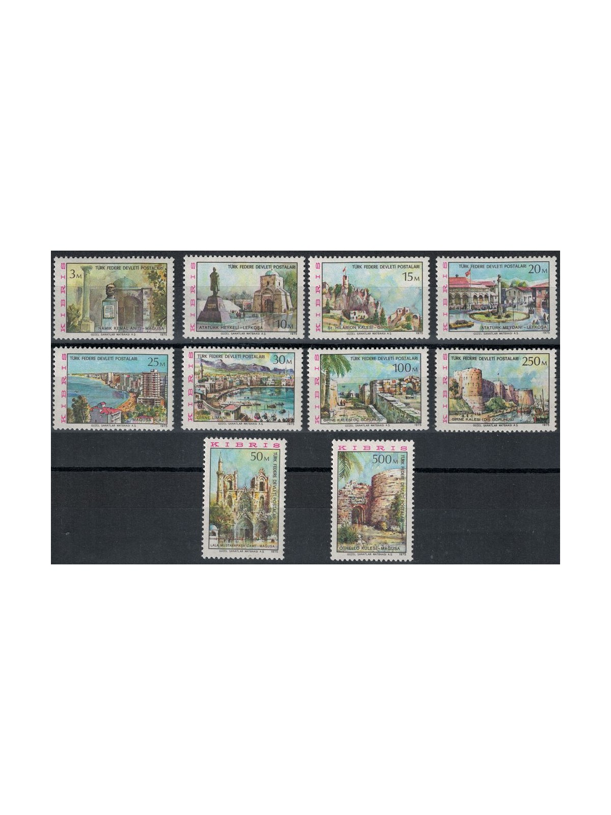 TURKISH CYPRUS 1975 Monuments and views 10v MNH**