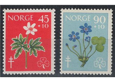 NORVEGIA 1960 Pro tubercolotici, fiori 2v MNH**