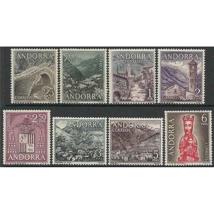 ANDORRA SPANISH 1963-64 Various subjects 8v MNH**