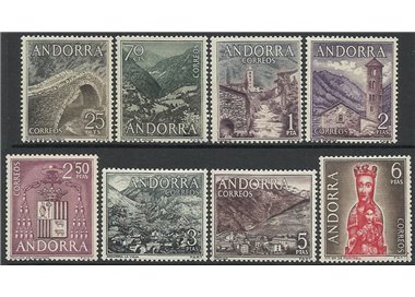 ANDORRA SPAGNOLA 1963-64 Soggetti diversi 8v MNH**