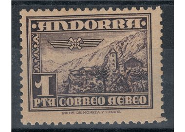 ANDORRA SPAGNOLA 1951 Posta Aerea 1v MNH**