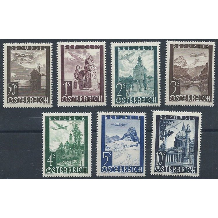 AUSTRIA 1947 Airmail 7v MNH**