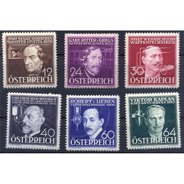 AUSTRIA 1936 Tecnici e inventori 6v MH*