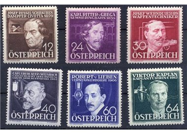 AUSTRIA 1936 Technicians and Inventors 6v MH*