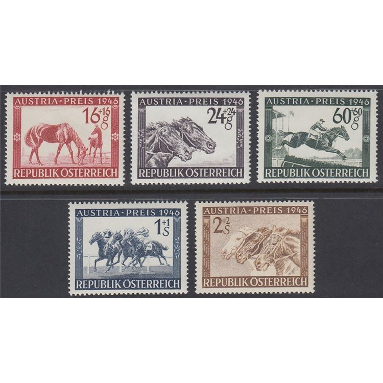 AUSTRIA 1946 Equestrian Grand Prix 5v MNH**