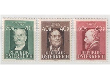 AUSTRIA 1948 Anniversari, effigi diverse 3v MNH**