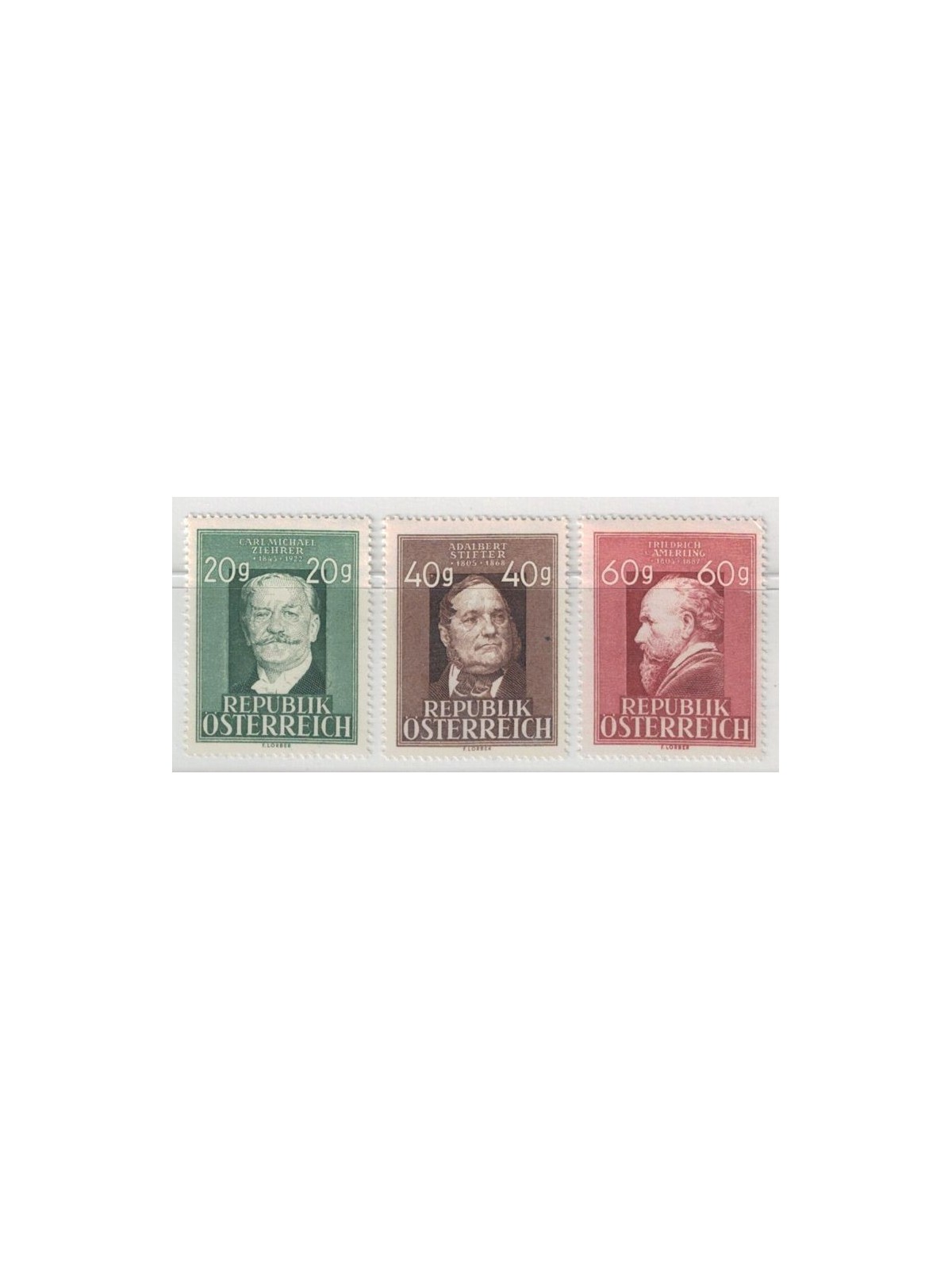 AUSTRIA 1948 Anniversaries, various effigies 3v MNH**