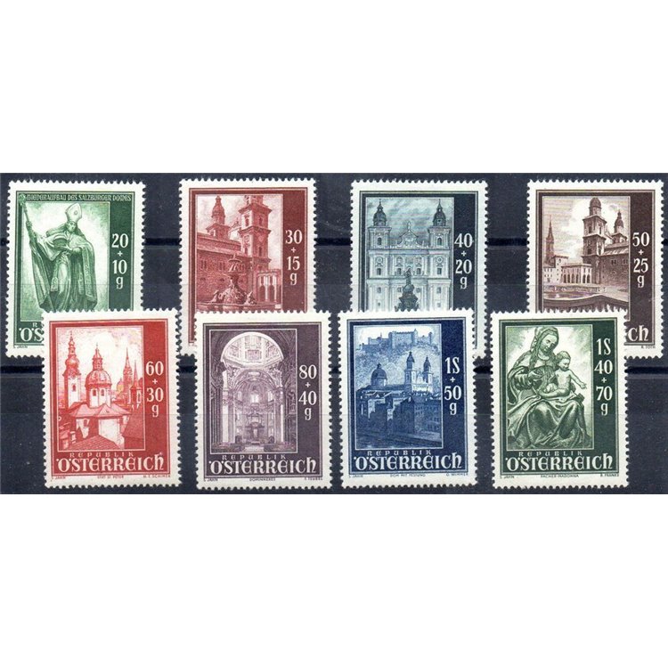 AUSTRIA 1948 Salzburg Cathedral 8v MNH**