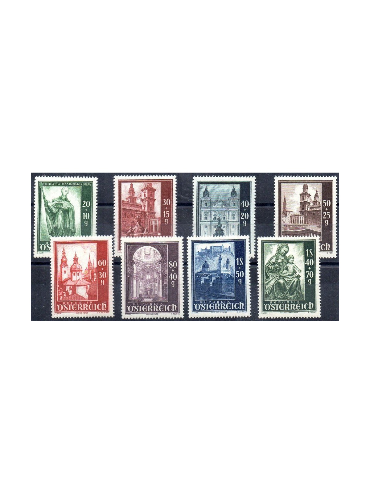 AUSTRIA 1948 Salzburg Cathedral 8v MNH**