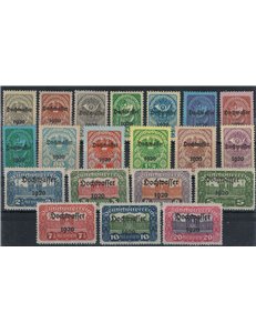 AUSTRIA 1921 Stamps of 1919-21 overprinted Hochwasser 20v MH*