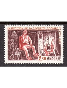 ANDORRA FRENCH 1967 Social Security 1v MNH**