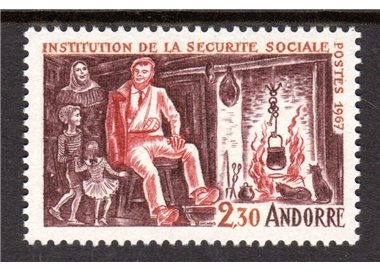 ANDORRA FRENCH 1967 Social Security 1v MNH**