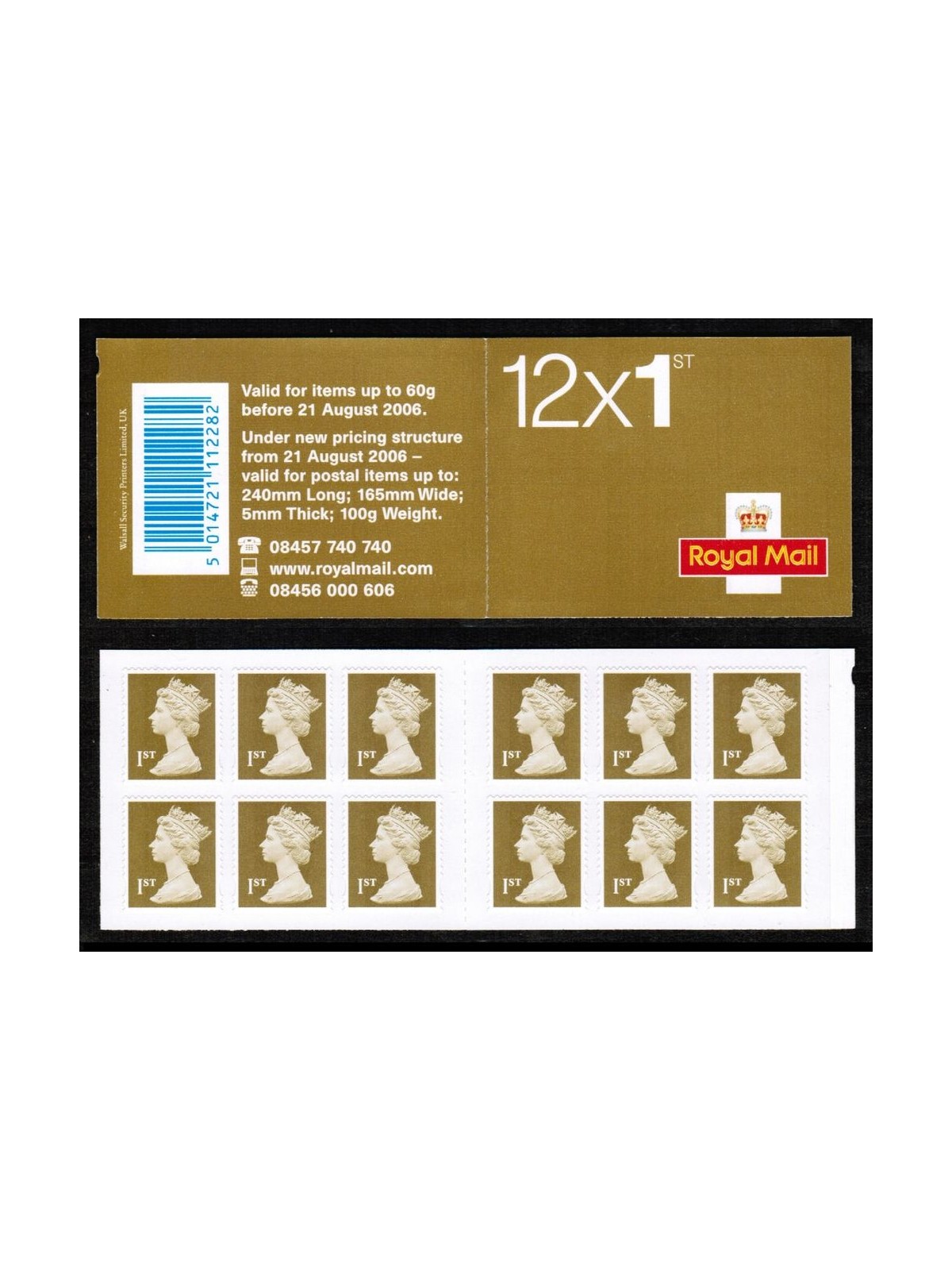 GREAT BRITAIN 2006 Elizabeth II 12x1st booklet MNH**