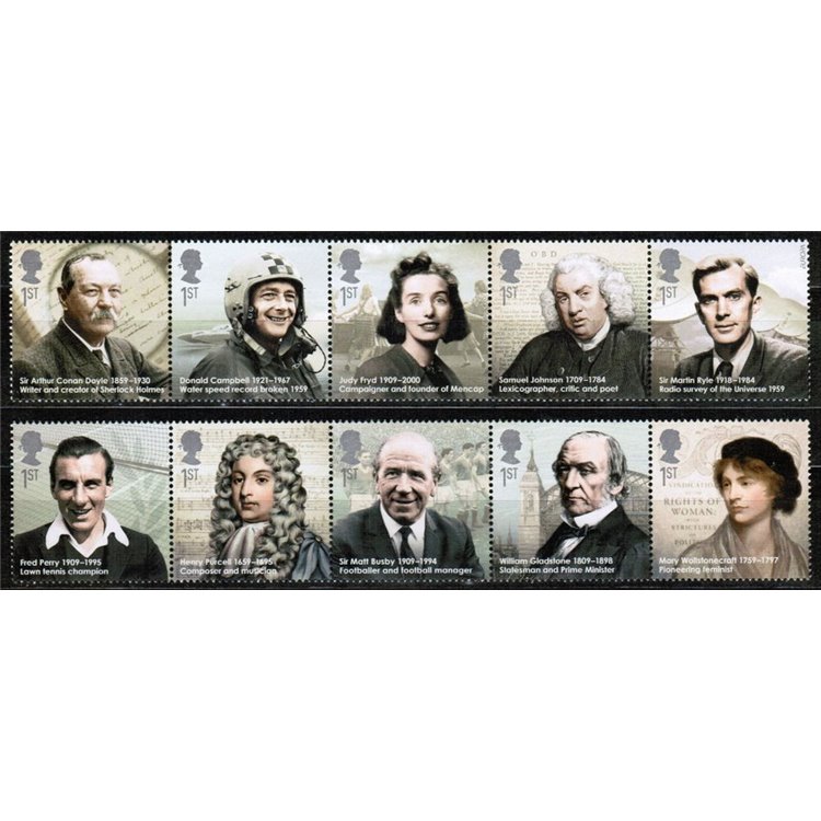 GRAN BRETAGNA 2009 Personalità inglesi 10v MNH**