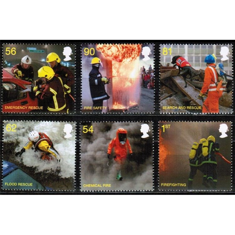GREAT BRITAIN 2009 Firefighters 6v MNH**