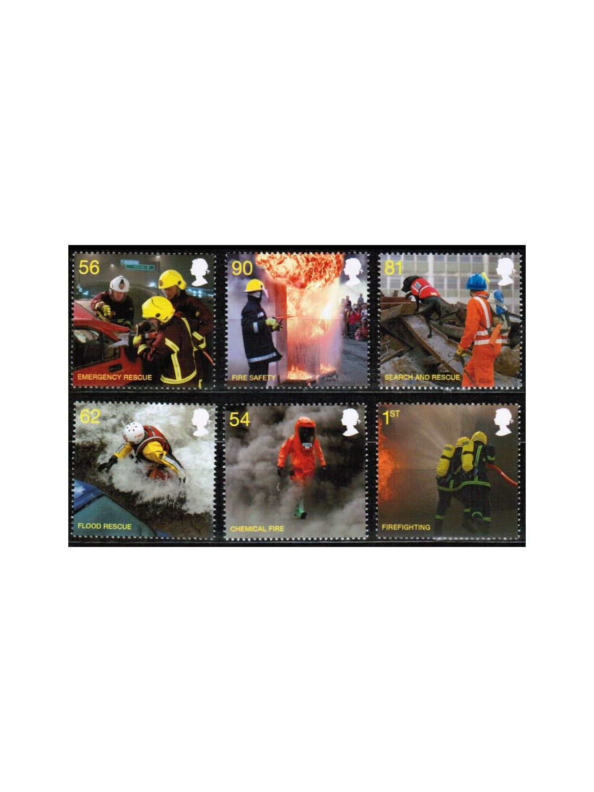 GREAT BRITAIN 2009 Firefighters 6v MNH**
