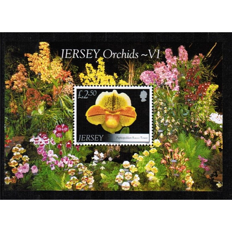 JERSEY 2008 Fiori, orchidee 1 BF MNH**