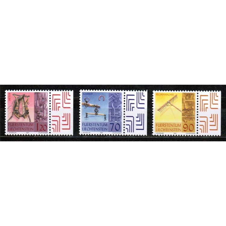 LIECHTENSTEIN 2001 Vecchio artigianato 3v MNH**