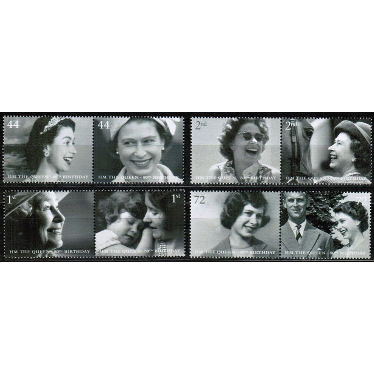 GREAT BRITAIN 2006 Queen Elizabeth II Birthday 8v MNH**