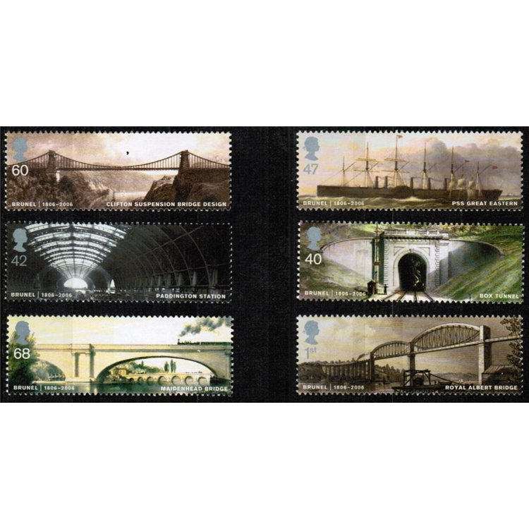 GRAN BRETAGNA 2006 Isambard Kingdom Brunel 6v MNH**