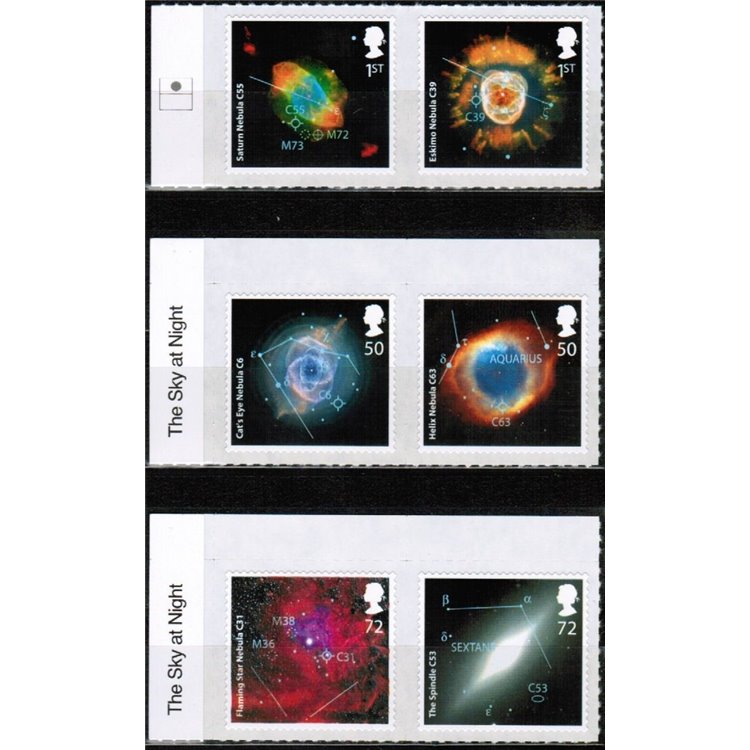 GREAT BRITAIN 2007 Astronomy, The Sky At Night 6v MNH**
