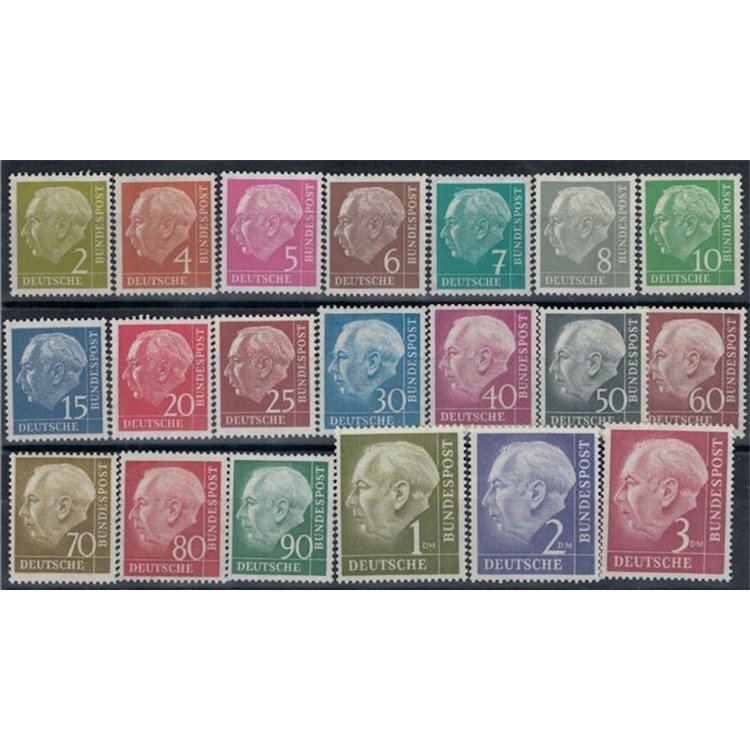 GERMANY BRD 1954 Ordinary series, Theodor Heuss 20v MNH**