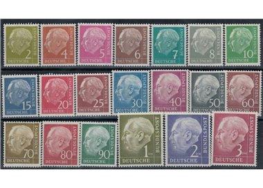 GERMANY BRD 1954 Ordinary series, Theodor Heuss 20v MNH**