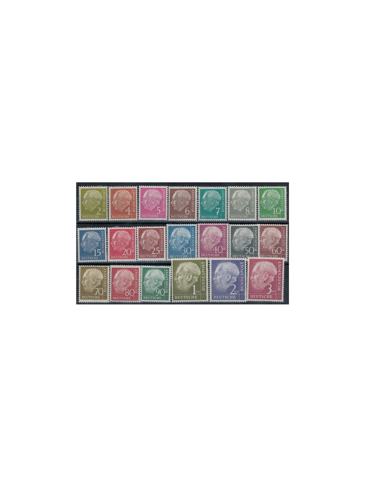 GERMANY BRD 1954 Ordinary series, Theodor Heuss 20v MNH**