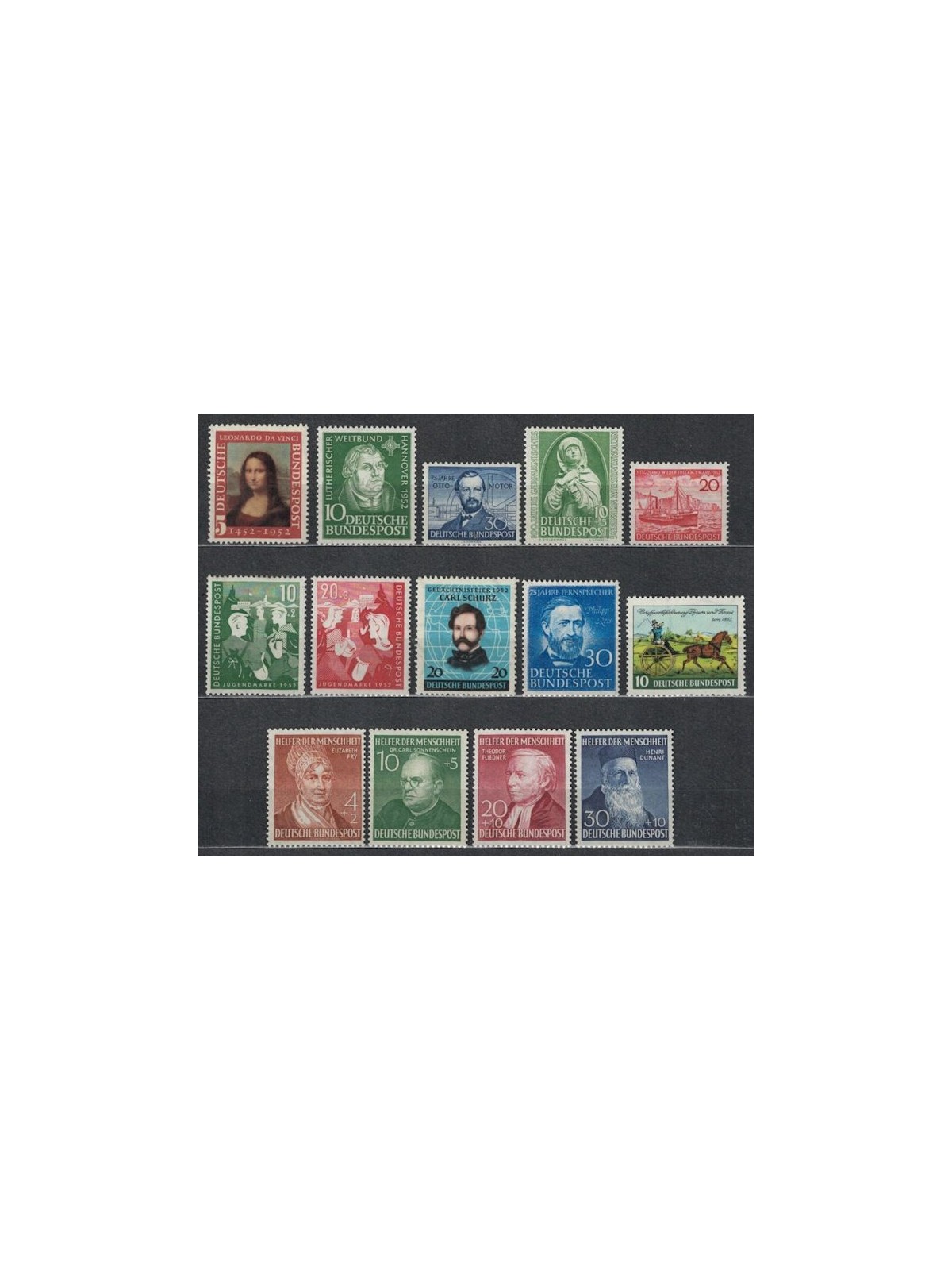 GERMANIA BRD 1952 Annata completa 14v MNH**