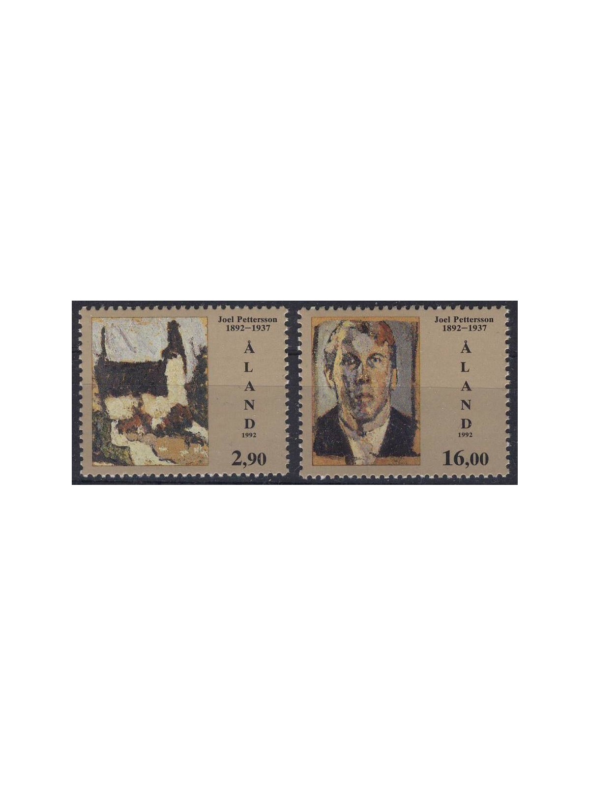 ALAND 1992 Joel Pettersson 2v MNH**