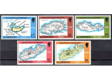 ALDERNEY 1989 Maps 5v MNH**