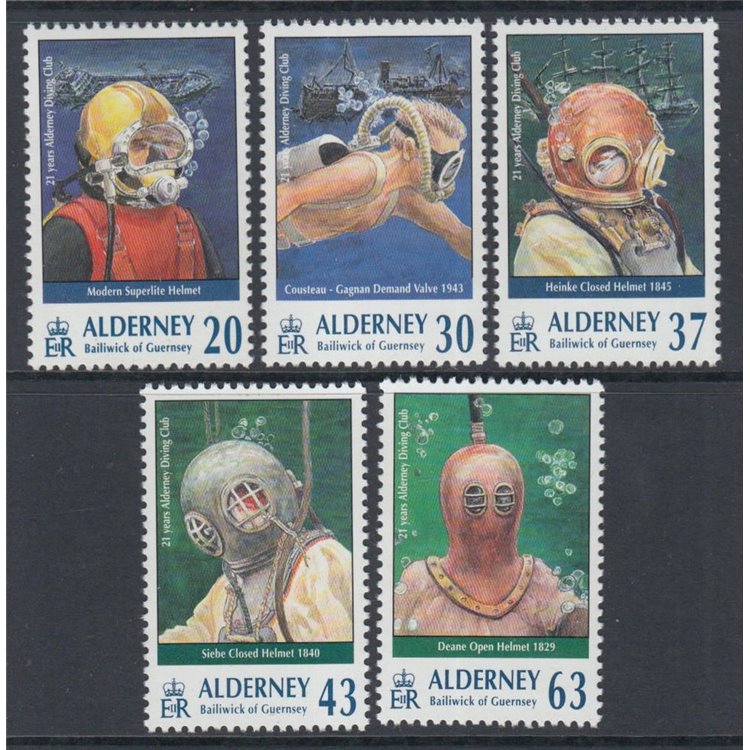 ALDERNEY 1998 Hobbies, Underwater Exploration 5v MNH**