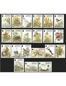 ALDERNEY 1994 Ordinary series, fauna and flora 17v MNH**