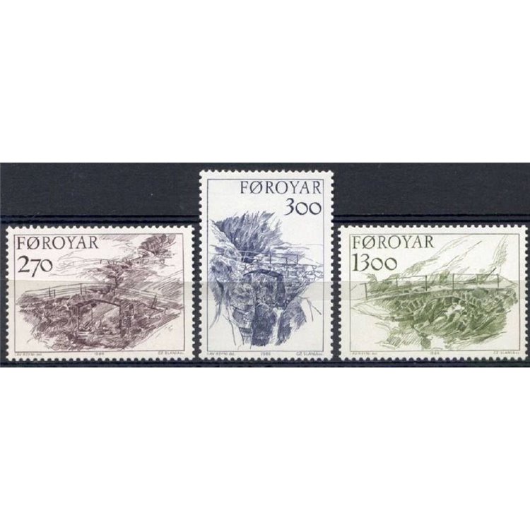 FAEROER 1986 Vecchi ponti 3v MNH**