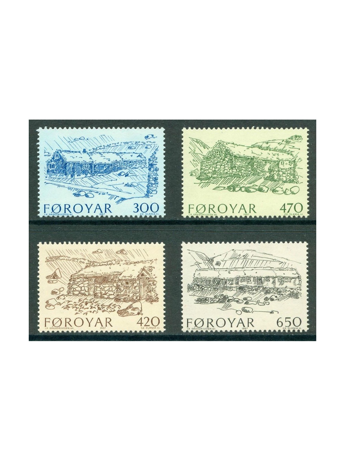 FAEROER 1987 Antiche fattorie 4v MNH**