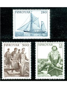 FAEROER 1984 Aspetti della pesca faroese 3v MNH**