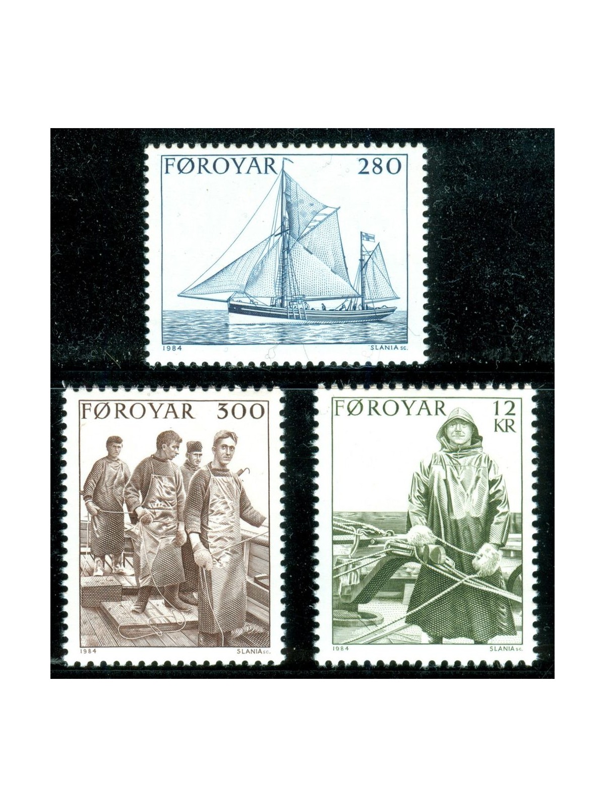 FAEROER 1984 Aspetti della pesca faroese 3v MNH**