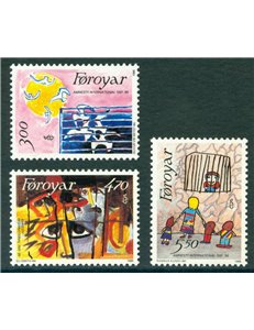 FAEROER 1986 Amnesty International 3v MNH**