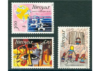 FAROERS 1986 Amnesty International 3v MNH**