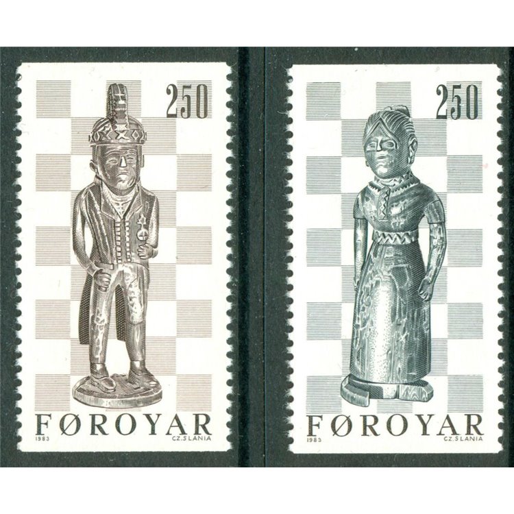 FAEROER 1983 Gli scacchi 2v MNH**
