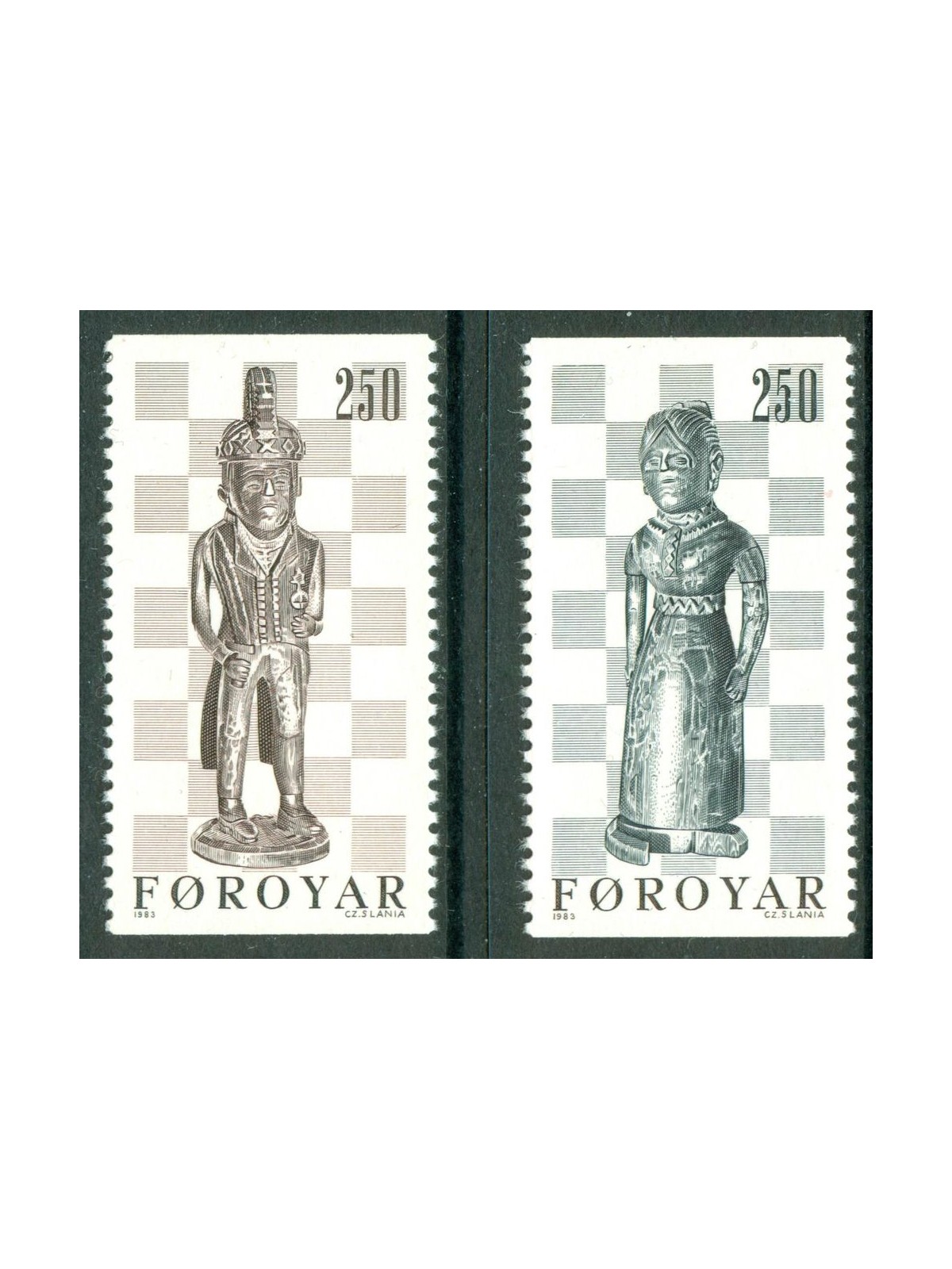 FAEROER 1983 Gli scacchi 2v MNH**