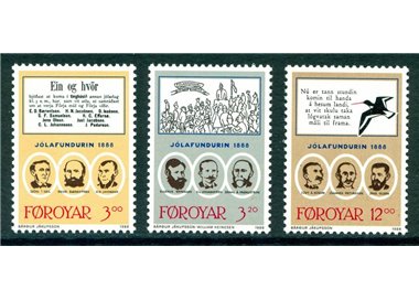 FAEROER 1988 Incontro di Natale 3v MNH**