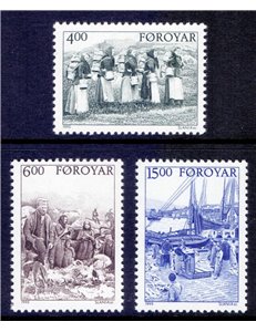 FAEROER 1995 Scene di vita rurale 3v MNH**
