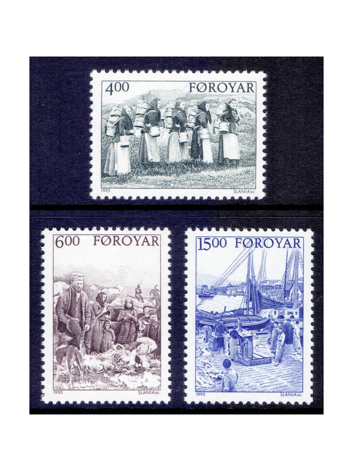 FAROE ISLANDS 1995 Scenes of rural life 3v MNH**