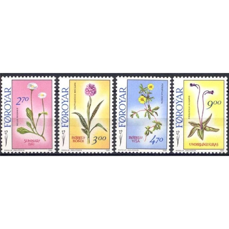 FAEROER 1988 Flora, fiori 4v MNH**