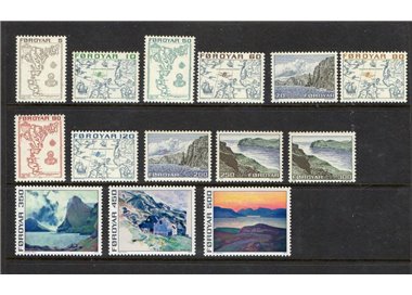 FAEROER 1975 Serie ordinaria, paesaggi 14v MNH**