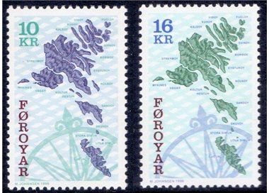 FAROE 1996 Maps of the Faroe Islands 2v MNH**
