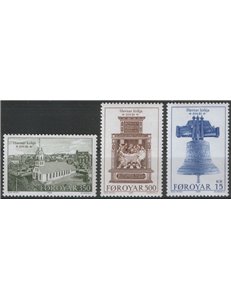 FAROE ISLANDS 1989 Bicentenary of the Church of Torshavn 3v MNH**